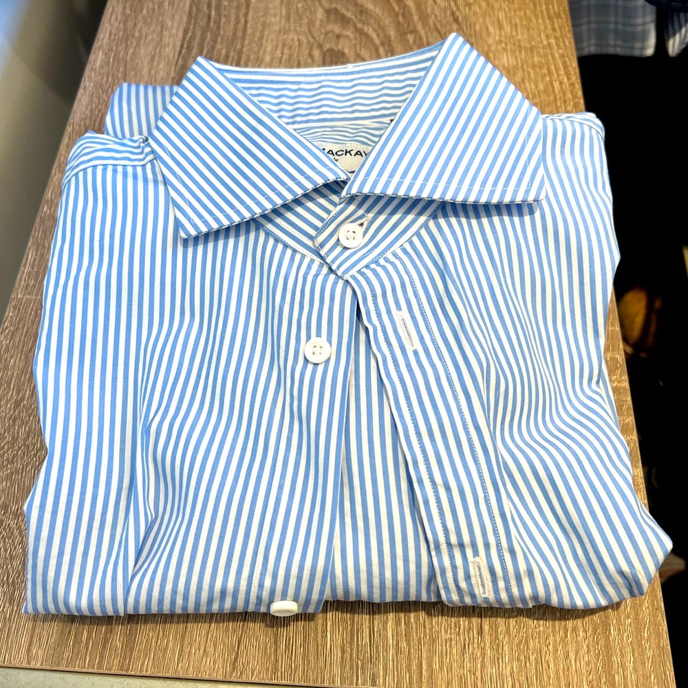 Spier & Mackay Blue Striped Dress Shirt 15-32/33